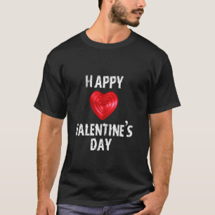 Happy Valentine's Day with Red Hearts T-Shirt