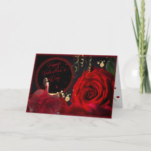 Happy Valentine's Day with Roses Holiday Card