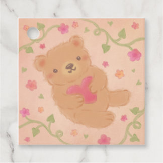 Happy Valentine's Day with Teddy Bear Favour Tags