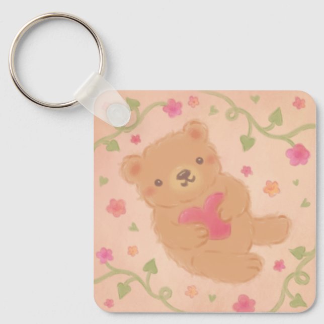 Happy Valentine's Day with Teddy Bear Key Ring (Front)
