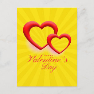 Happy Valentine's Day with Two Hearts-23540 Postcard