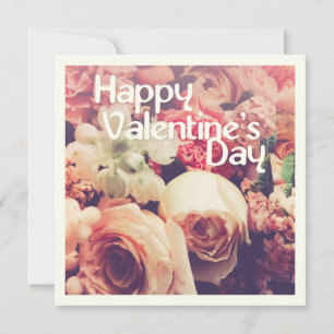 Happy Valentine's Day with Vintage Flower Bouquet