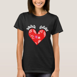 Happy Valentine's Day Women Black  T-Shirt