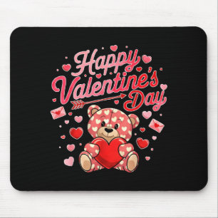 Happy Valentines Day Women Cute Bear Valentine Hea Mouse Mat