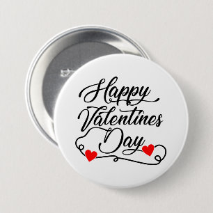 Happy Valentine's Day word art  7.5 Cm Round Badge