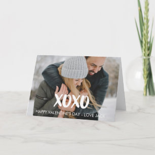 Happy Valentine's Day XOXO Brush Script Holiday Card