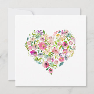 Happy Valentines Day xoxo Pink Floral Heart Art Card