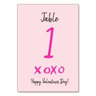 Happy Valentine's day xoxo pink  Table Number