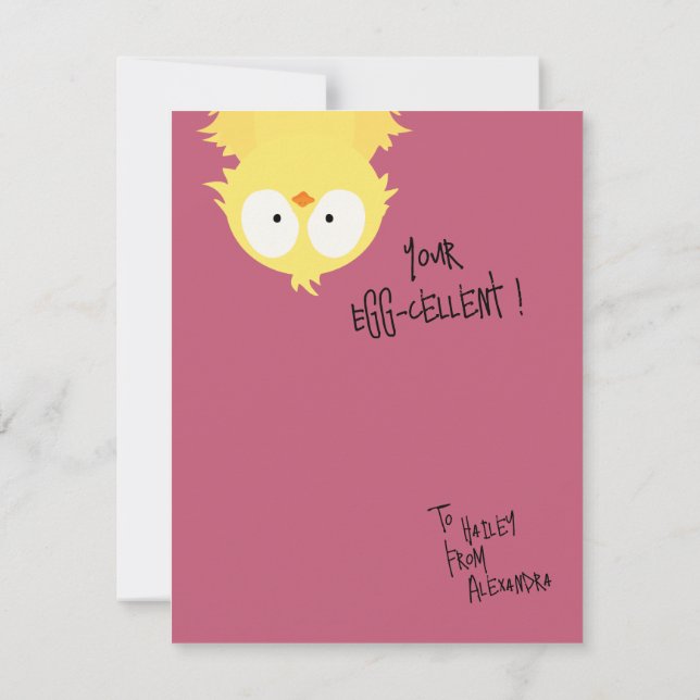 Happy Valentine's Day | Your Egg-cellent! |  Card (Back)