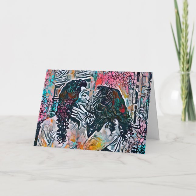 Happy Valentine's Day | Your Words Couple Kissing Holiday Card (Front)