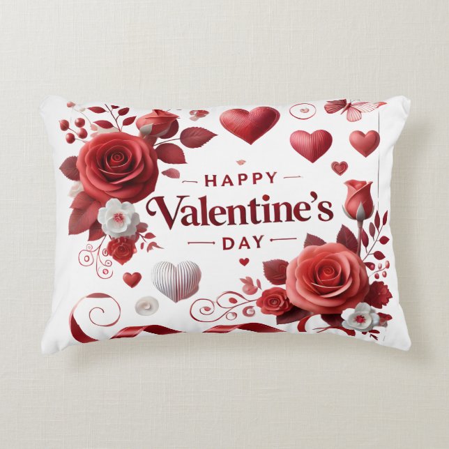 happy valentine's decorative cushion (Front)