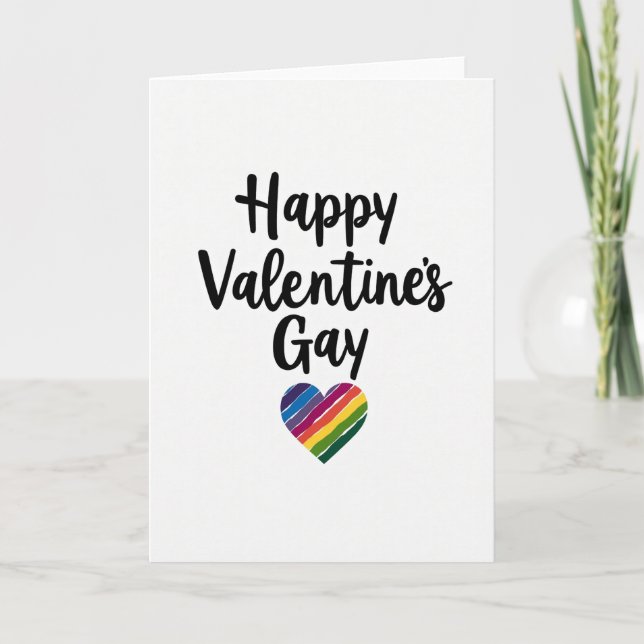 Happy Valentines Gay Pride Card (Front)