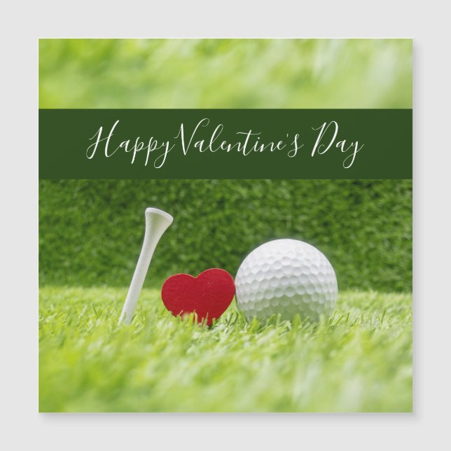 Happy Valentine's golfer with love and golf ball (Front)