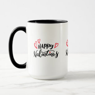 Happy Valentines Hand Written Typography Design Mug