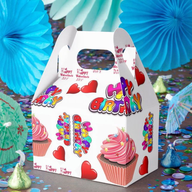 Happy Valentine's  Happy Birthday Gable Favour Box (Party)