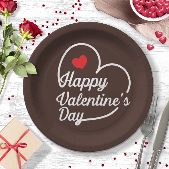 Happy Valentine's Heart Swash ID734 Paper Plate (Creator Uploaded)