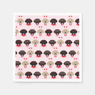 Happy Valentines Labrador Retriever Dogs Napkin