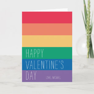 Happy Valentine's   LGBTQ Rainbow Valentine Holiday Card