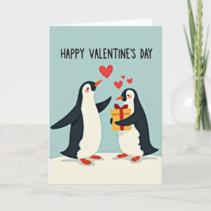 Happy Valentines Penguin Card