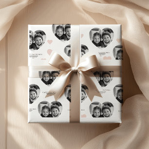 Happy Valentine's Personalised Heart Photo Pastel  Wrapping Paper