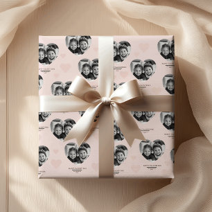 Happy Valentine's Personalised Heart Photo Pastel  Wrapping Paper