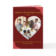 Happy Valentines Photo Folded Greeting Card