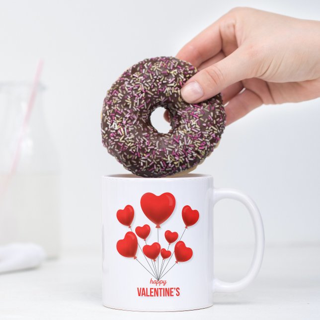 Happy Valentine's Red Balloons | Holidays Coffee Mug (Creator Uploaded)