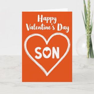 Happy Valentines Son Painted Heart Card