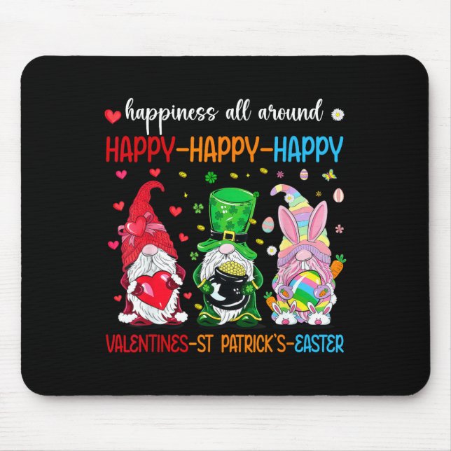 Happy Valentines St Patrick Day Easter Day Holiday Mouse Mat (Front)