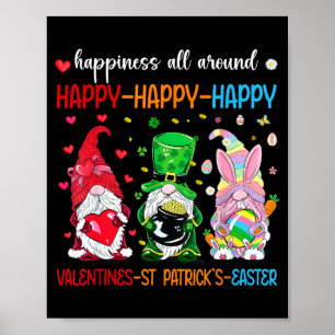 Happy Valentines St Patrick Day Easter Day Holiday Poster