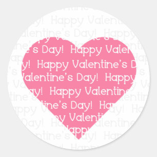 Happy Valentine's Sticker - Pink Heart