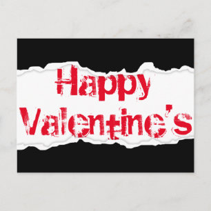 Happy Valentine's (torn rip) Holiday Postcard