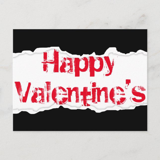 Happy Valentine's (torn rip) Holiday Postcard (Front)