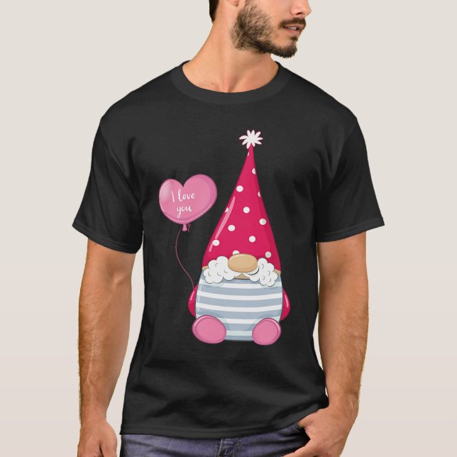 Happy Valentineu2019s Day Male Gnome with I Love Y T-Shirt (Front)