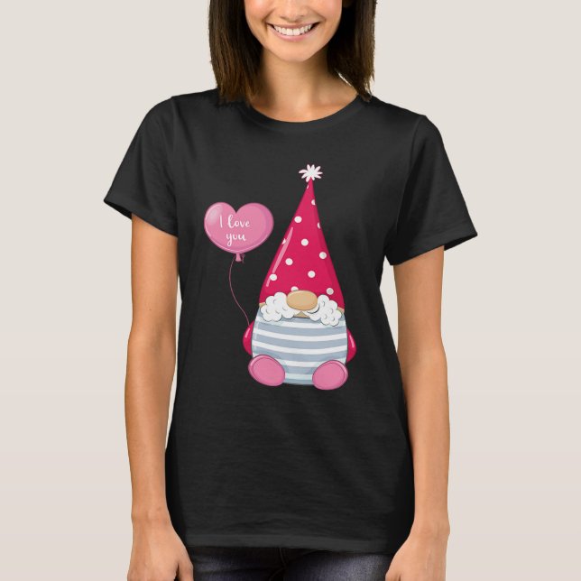 Happy Valentineu2019s Day Male Gnome with I Love Y T-Shirt (Front)
