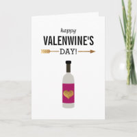 Happy Valenwine's Day with Bottle of Wine