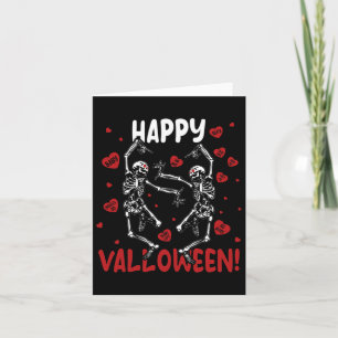 Happy Valloween Funny Dancing Skeleton Goth Valent Card