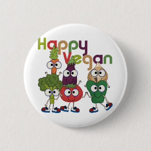 Happy Vegan 6 Cm Round Badge