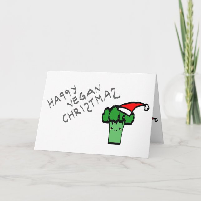 Happy vegan Christmas Holiday Card (Front)