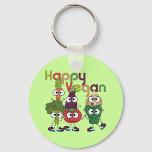 Happy Vegan Key Ring