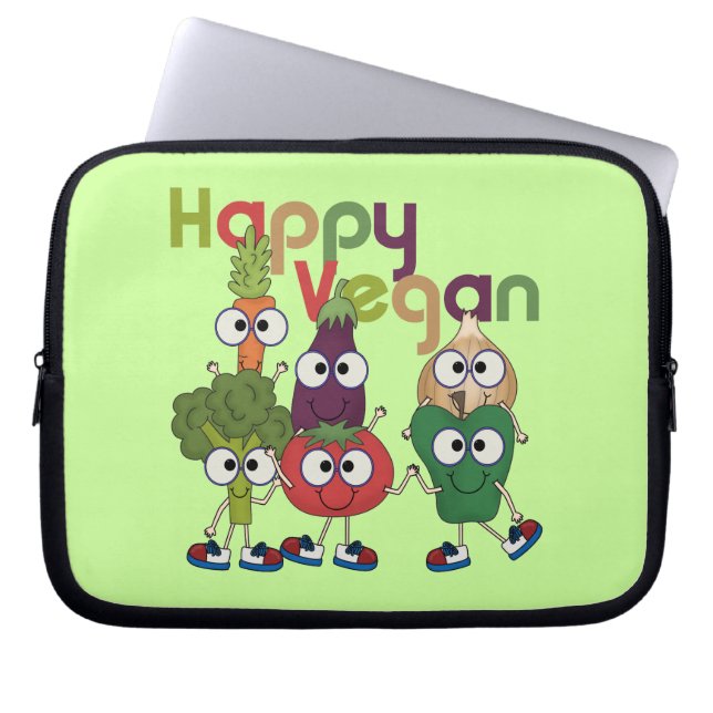 Happy Vegan Laptop Sleeve (Front)