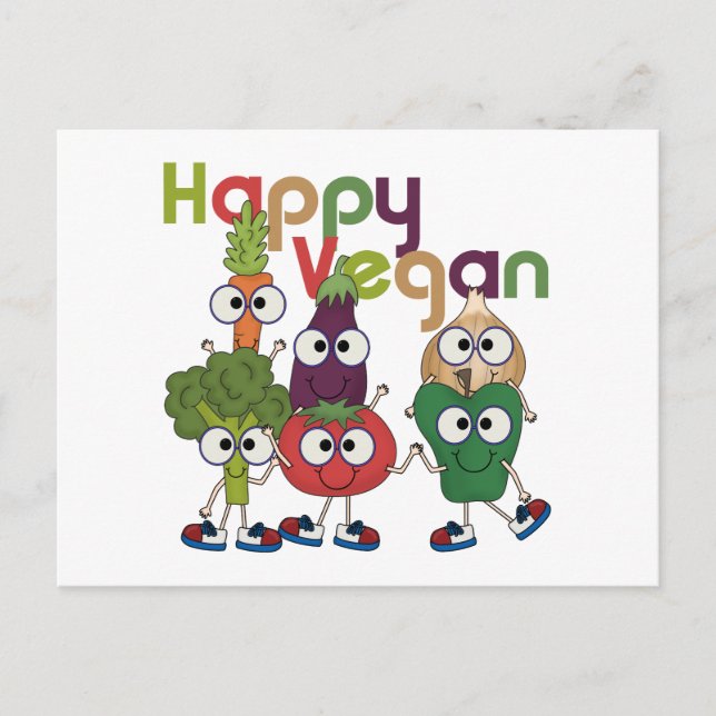 Happy Vegan Postcard (Front)