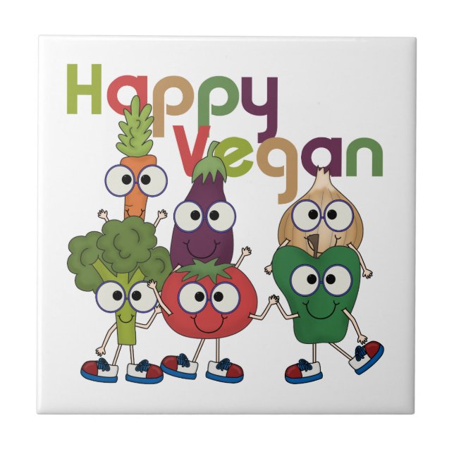 Happy Vegan Tile (Front)