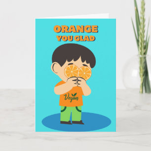 Happy Veganniversary Vegan Celebration Fun Oranges Holiday Card