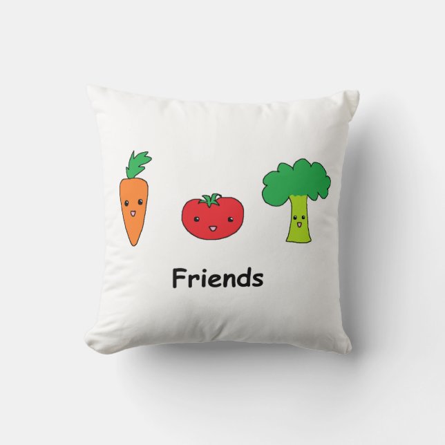 Happy Vegetable Friends Cushion (Front)