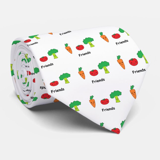 Happy Vegetable Friends Tie (Rolled)