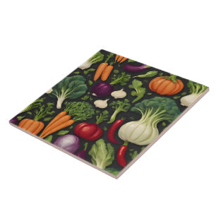 Happy Vegetables Healthy Food Popular Collection Tile