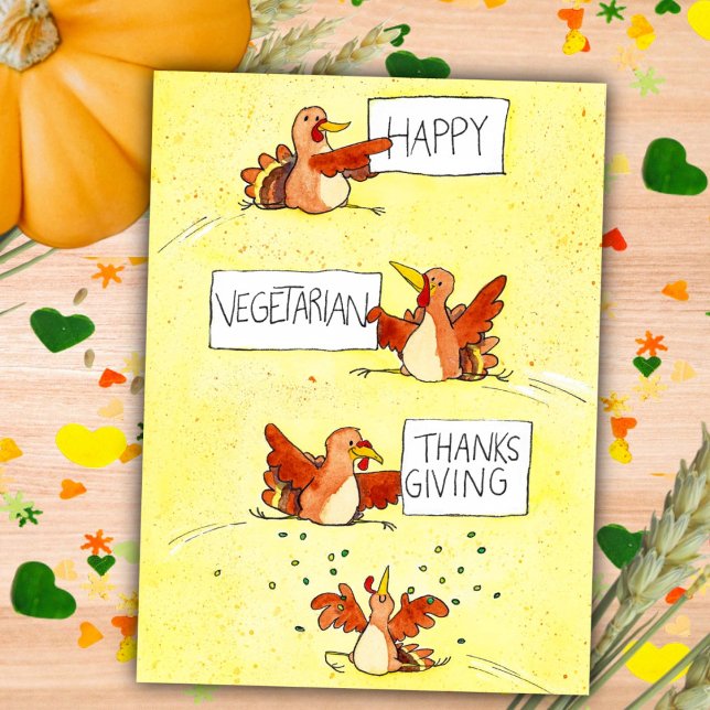 Happy Vegetarian Thanksgiving postcard by N. Janes (Creator Uploaded)