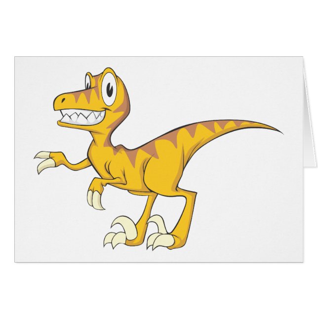 Happy Velociraptor Dinosaur (Front Horizontal)