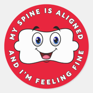Happy Vertebra - I'm Feeling Fine Chiropractic Classic Round Sticker